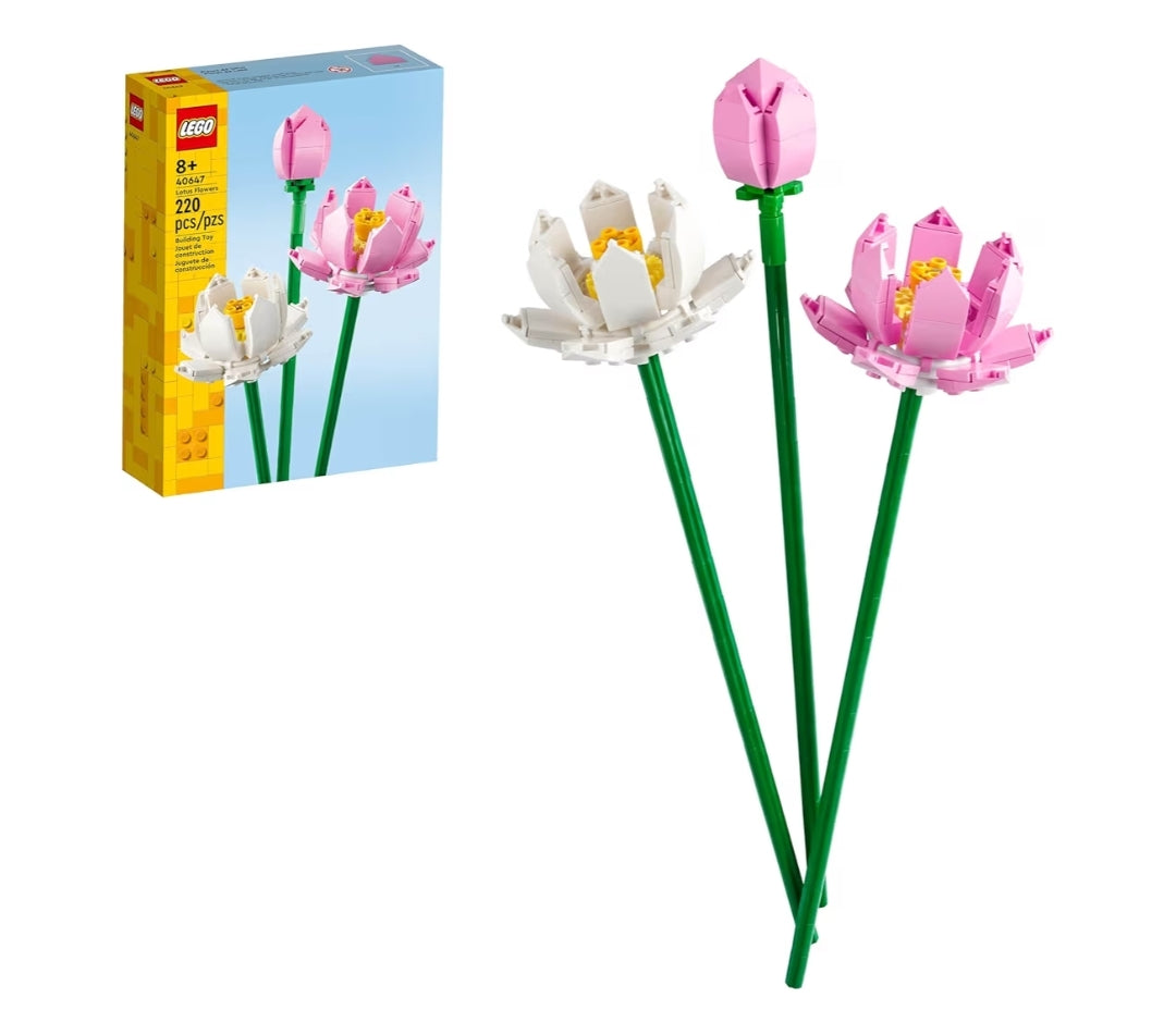 LEGO Lotusblom - Bou-speelding vir Kinders, Meisies & Seuns, Kunsmatige Lotusblomme vir Versiering & Uitstalling