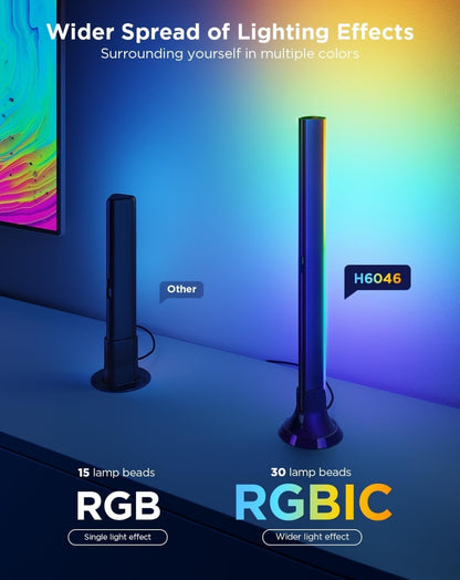 Govee TV Backlight 3 Lite Kit, 11.8ft RGBICW Wi-Fi TV LED Strip Lights for 55-65in TVs with Camera and 15 Inches Smart Light Bars with 4-in-1 Light Beads - Works with Alexa & Google Home