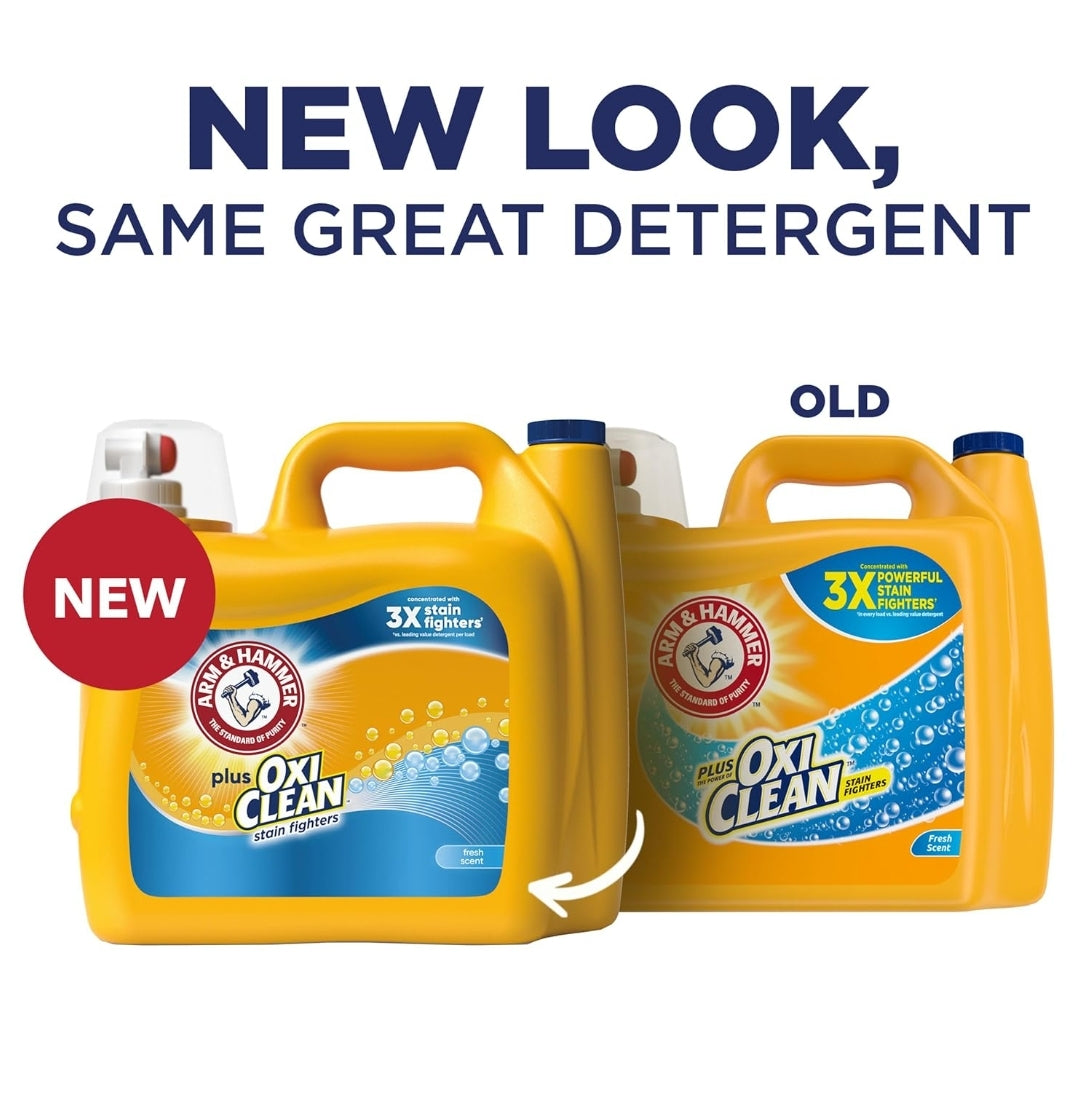 Arm & Hammer Plus OxiClean Fresh Scent, 128 Loads Liquid Laundry Detergent (166.5 Fl oz)