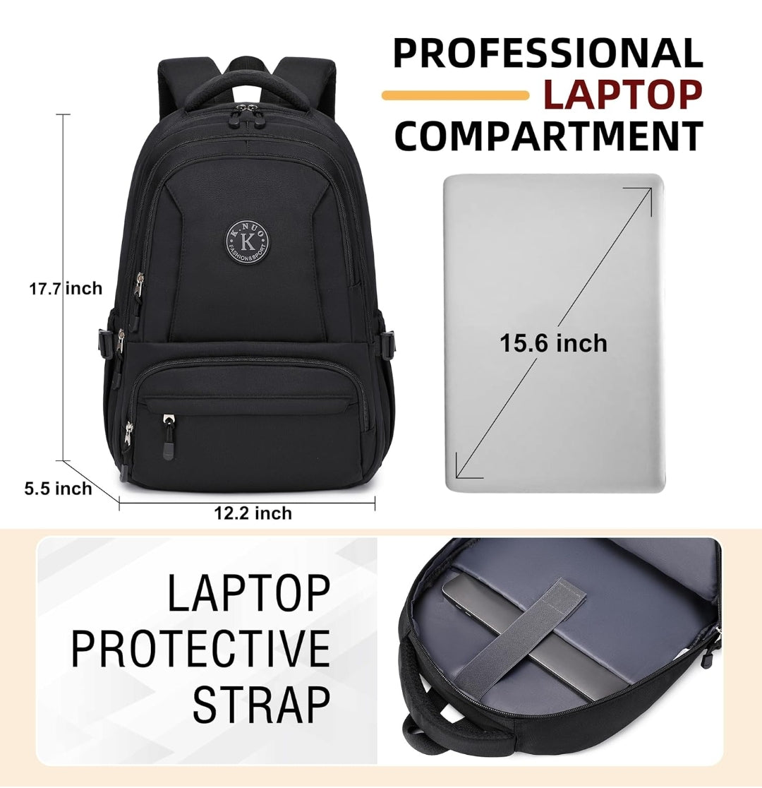Laptop Backpack for Women Men 17 Inch , Anti Theft Carry on Travel Backpacks, Water Resistant College Bookbag Large Kids School Bag for Teens Boys Girls Business Work Back Pack Casual Daypack Black