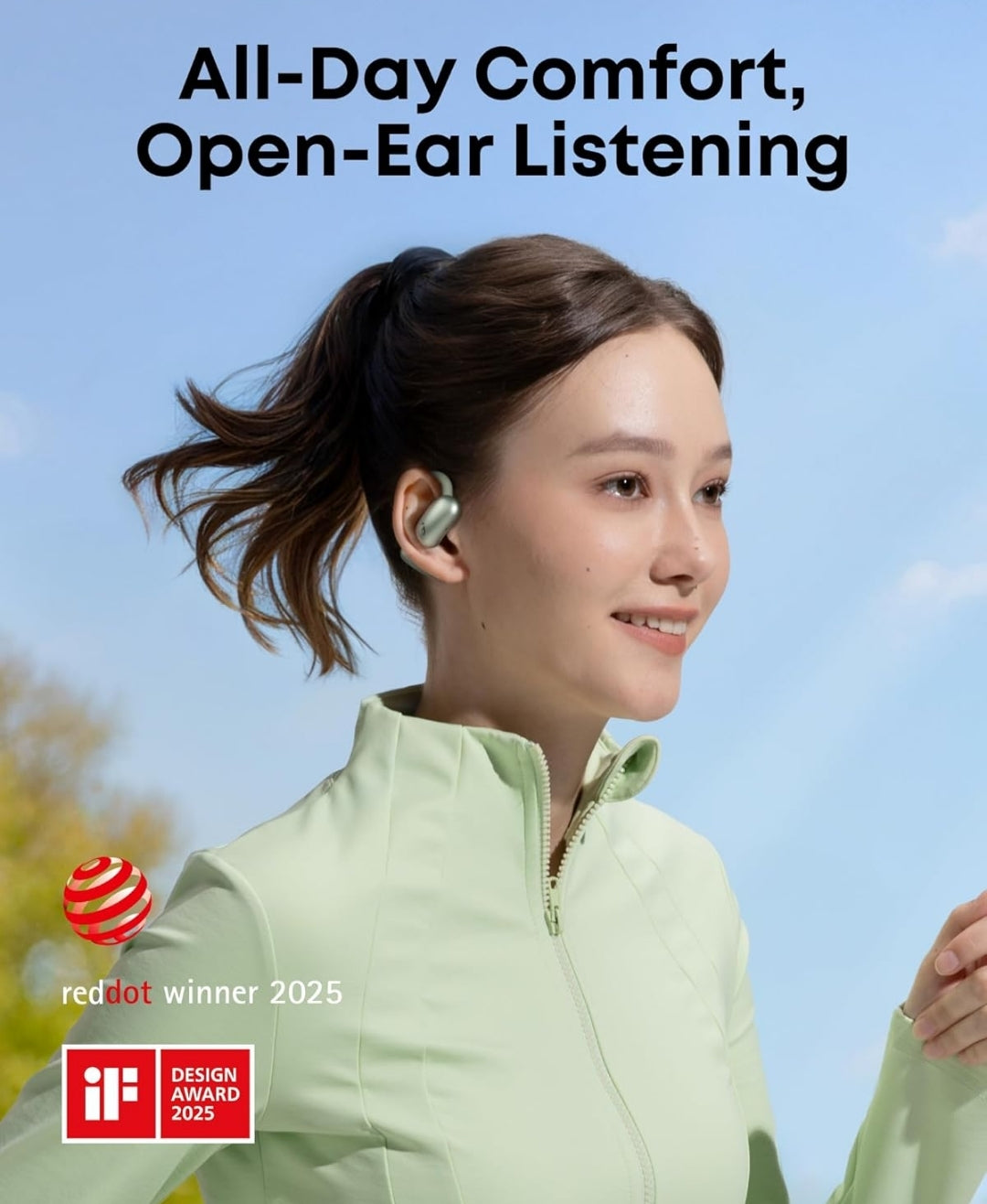 Soundcore AeroFit 2 by Anker, Open-Ear Headphones, Translation Earbuds Real Time, 4 Adjustable Positions for Every Ear Size, 2x Richer Bass, Hi-Res, 42H Playtime, IP55,AI Clear Calls,Wireless Charging