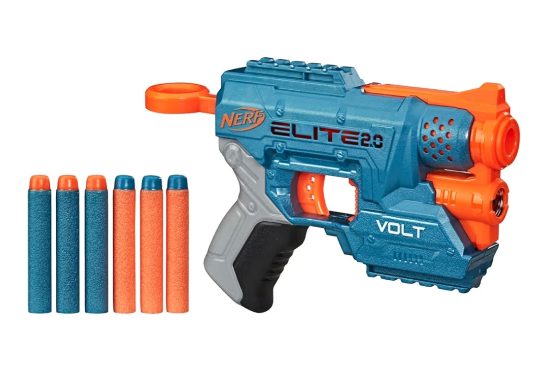 Nerf Elite 2.0 Volt SD-1 Blaster, 6 Official Nerf Darts, 2 Tactical Rails to Customize for Battle for Kids Ages 8 and Up