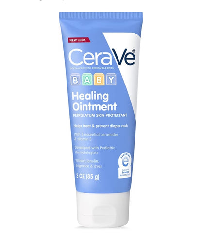 CeraVe Luieruitslagroom, Baba Genesende Salf vir Ekstra Droë Vel, Luierroom met Ceramides & Vitamien E Ftalaat- en Sulfaatvry (85g)