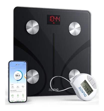 Digital Bluetooth Smart Scale w/ Tape Measure for Body Measuring, Weight Loss, Muscle Gain
