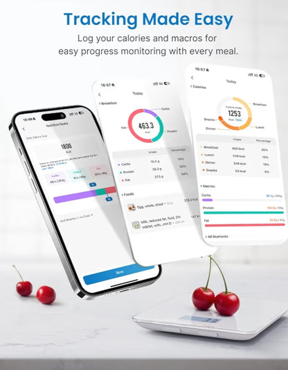 Bundle Smart Scale for Body Weight, 8-Electrode Body Composition Scale with BMI and Smart Food Scale