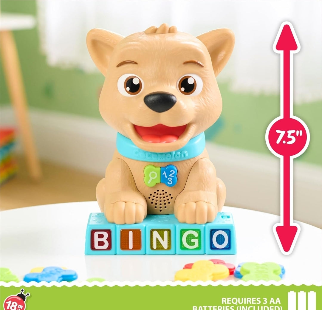 Just Play Cocomelon Count & Learn Bingo, 11-pieces, 40+ Learning Phrases, Early Learning and Education, Kids Toys for Ages 18 Month