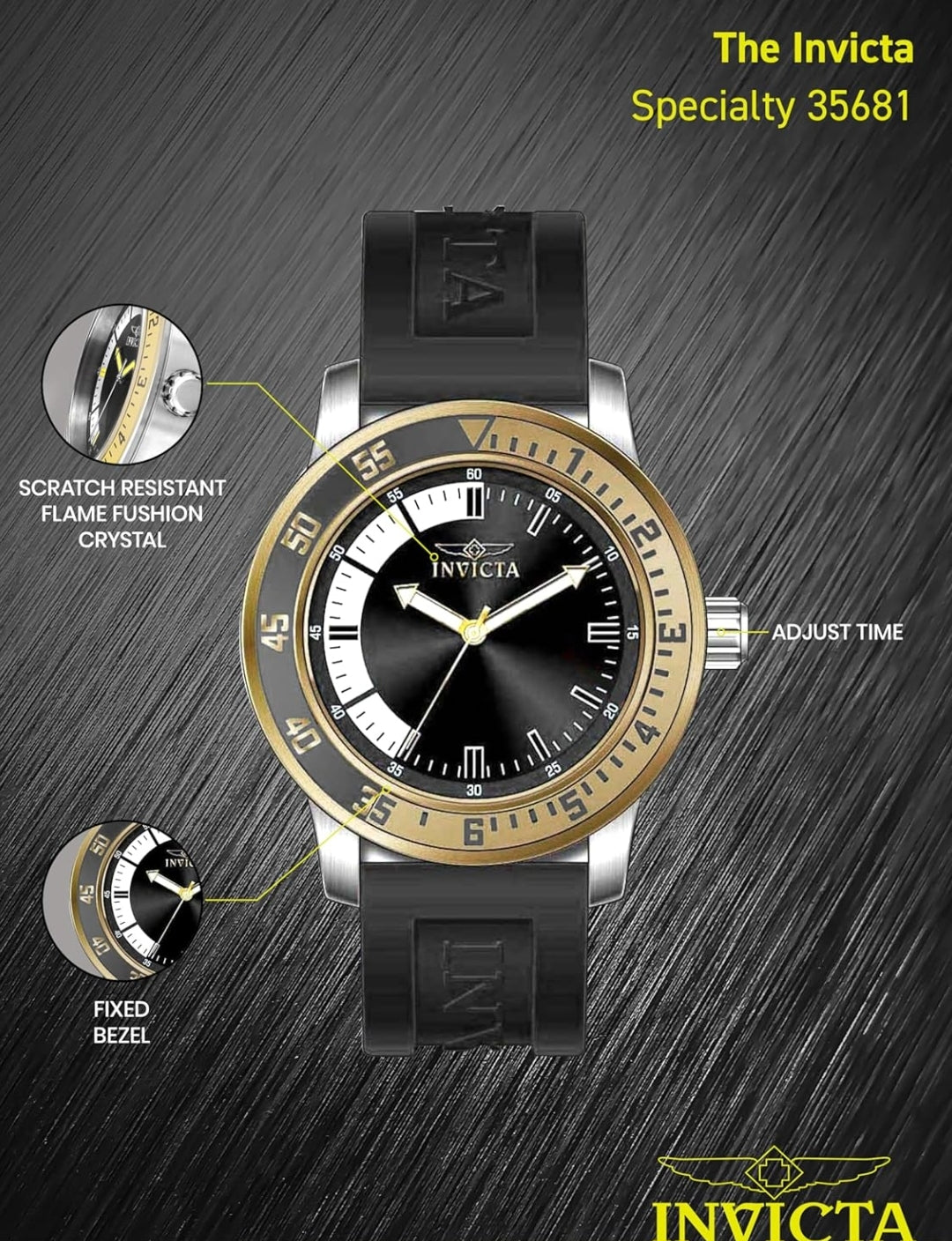 Invicta Men's Specialty 45mm Silicone Quartz Watch