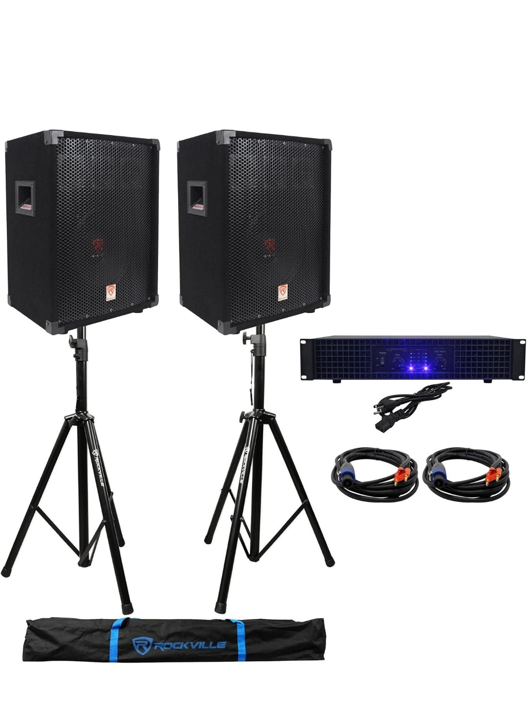 BUNDLE 2 Rockville RSG10 10" PA Speakers+Technical Pro 1200w
