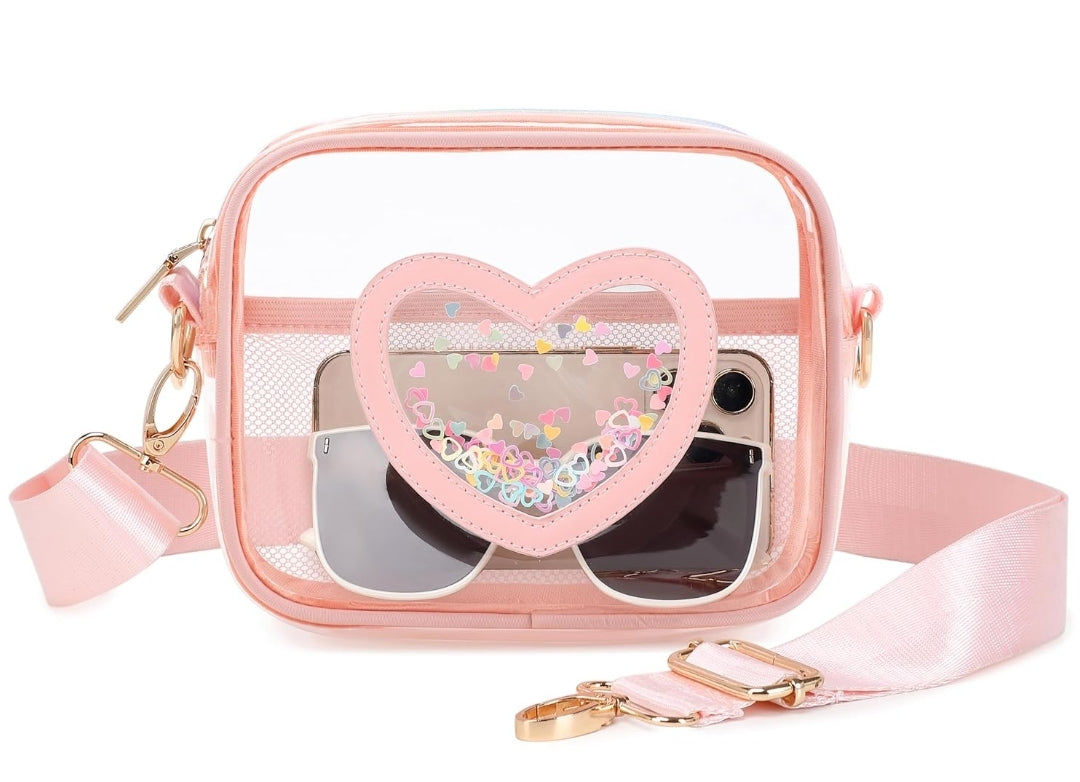 Clear Crossbody Bag for Women Girls Kids Purse Toddlers Shoulder Messenger Handbags Transparent Bags Wallet Pouch