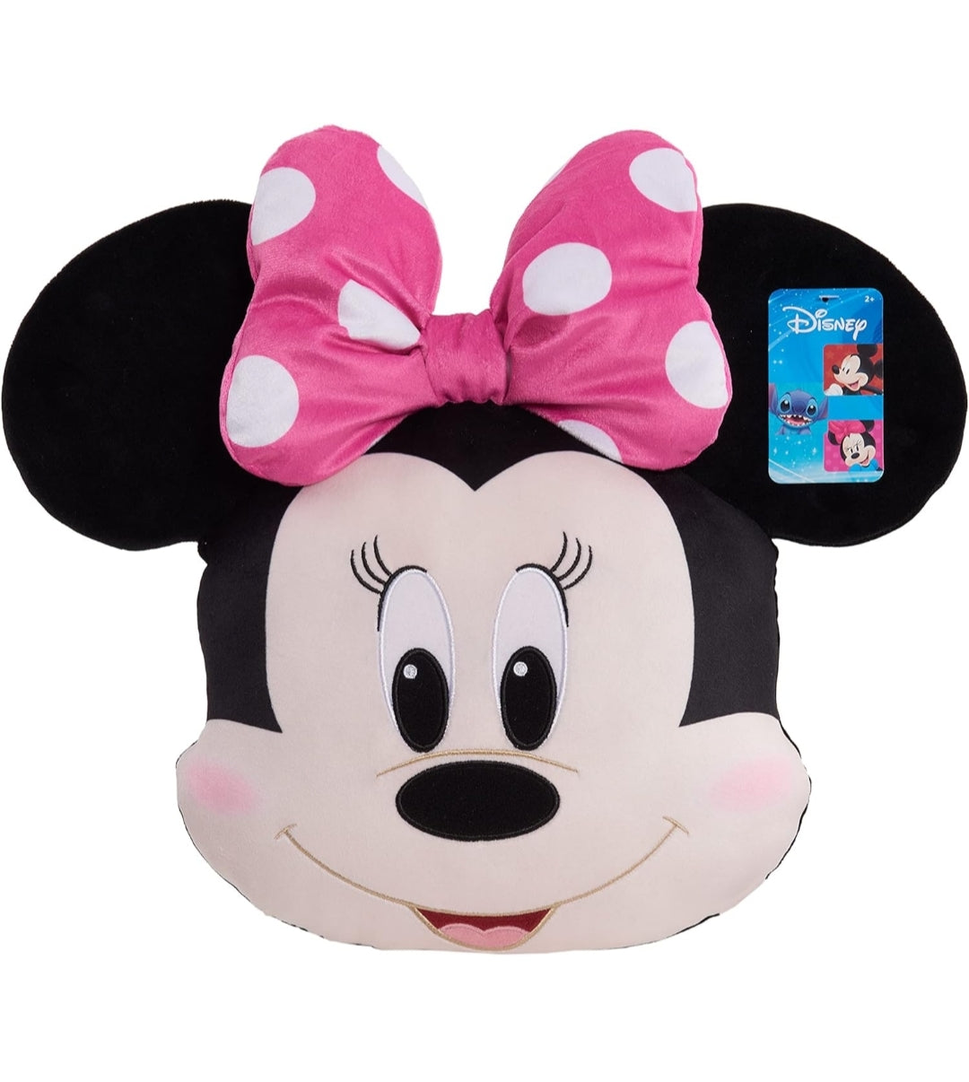 Disney Classics Character Heads, Minnie Mouse, 13.5-inch Large Plushie, Stuffed Animals, Kids Toys for Ages 2 Up by Just Play