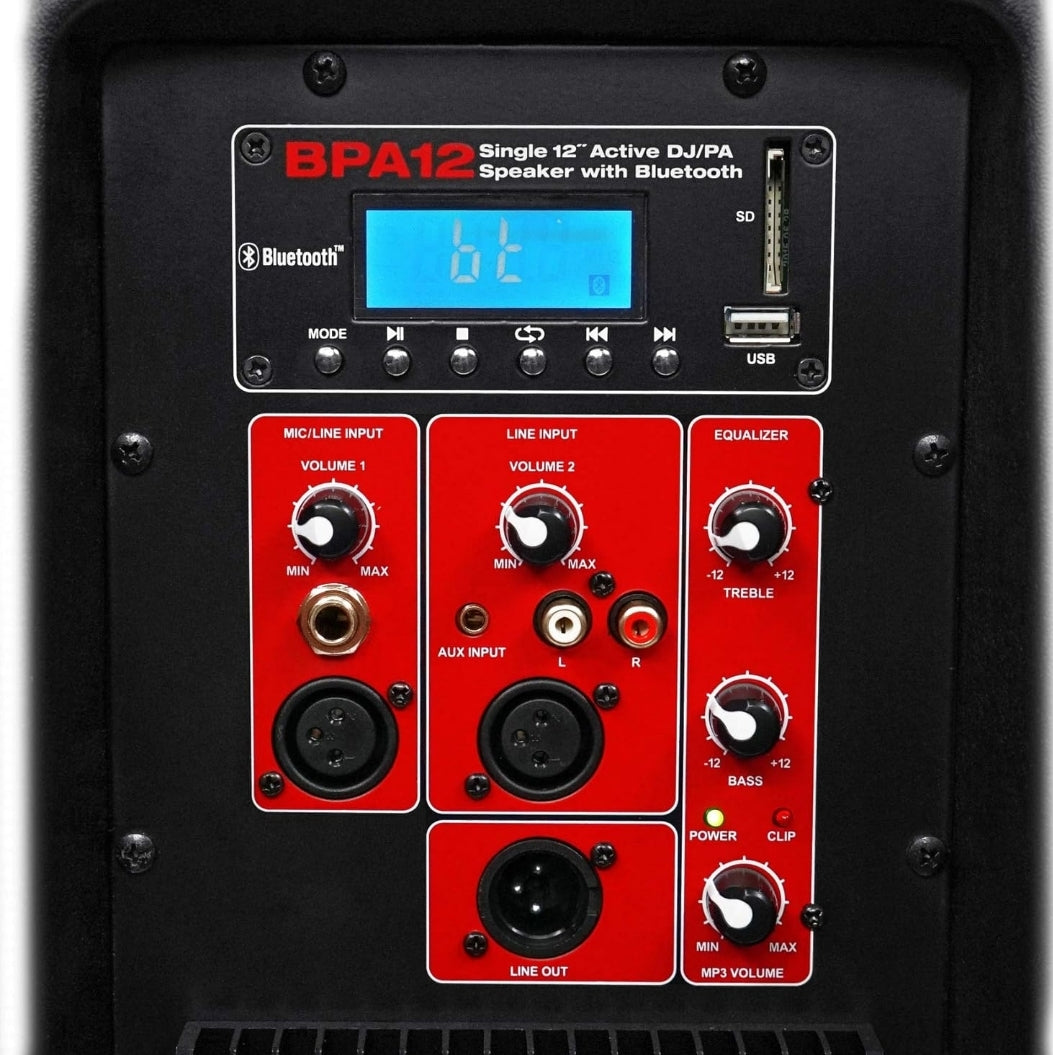 BUNDLE (2) Rockville BPA12 12" Pro Active 600w DJ PA Speaker with Bluetooth