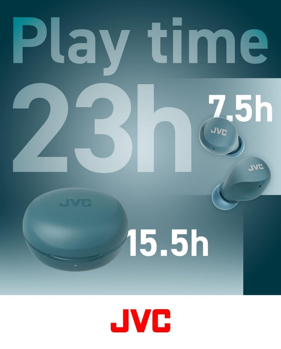 JVC Kompakte en Liggewig Gumy Mini Ware Draadlose Oorfone, Lang Batterylewe (tot 23 Uur), Klank met Neodymium Magneet Drywer, Waterweerstand (IPX4) - HAA6TZ (Groen)