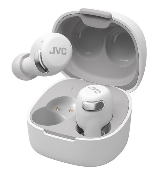 JVC Ware Draadlose Kompakte Oordopjes – Aktiewe Geraaskansellasie - Bluetooth 5.3 Oordopjes Koptelefoon vir iPhone, Android - 27 Uur Speeltyd, Lae Latensie Modus - IPX4 Sweet-/Reënbestand, Vinniglaai Tas, Mikrofoon