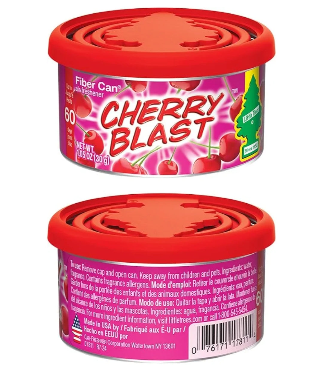 LITTLE TREES Motorlugverfrisser Veselblik Geur – Cherry Blast (4) Lugverfrissers