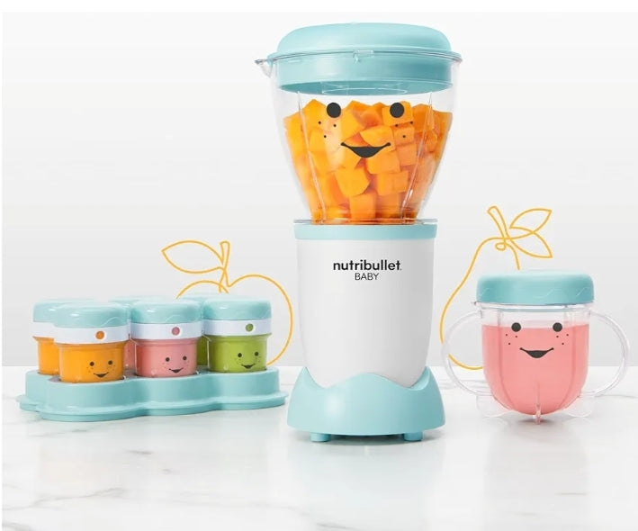 NutriBullet Baby Volledige Kosmaakstelsel (946ml) - Wit/Blou/Deursigtig
