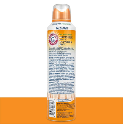 Arm & Hammer Invisible Body Powder Spray, Clear Talc-Free Body Odor & Sweat Control 7oz (3 Pack)