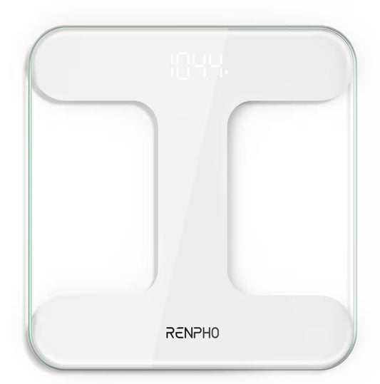 Digital Scale for Body Weight, Highly Accurate Weighing Machine w/ Transparent Tempered Glass, Clear LED Display - 400 lb (White)