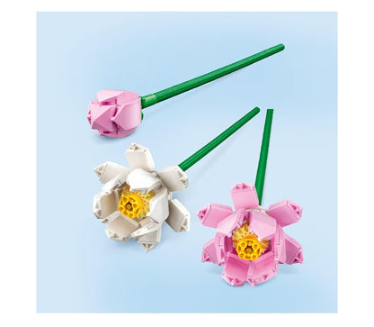 LEGO Lotusblom - Bou-speelding vir Kinders, Meisies & Seuns, Kunsmatige Lotusblomme vir Versiering & Uitstalling
