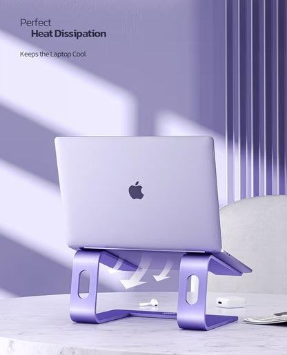Ergonomiese Aluminium Skootrekenaarstaander - Afneembare Verhoger vir 10-15.6' - (Pers)
