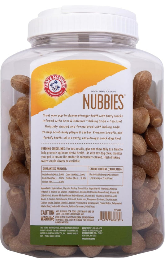 Arm & Hammer for Pets Nubbies Tandbederf vir Honde met Kalsium 139 Stuks (Verpakking kan verskil)