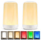 (2 Pack) RGB Touch Bedside Lamp for Nightstand, 3 Color Temperatures Rechargeable Battery Night Light, Dimmable Mood Lighting