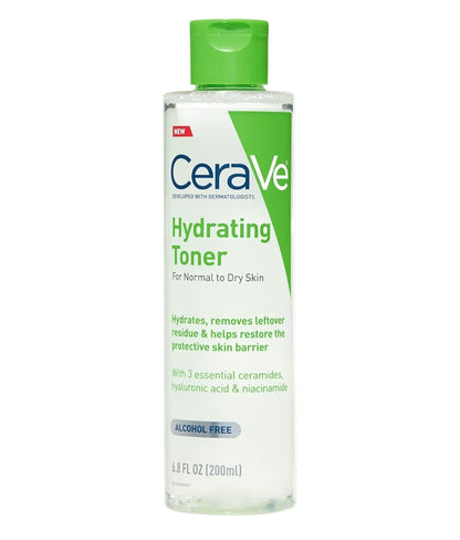 CeraVe Hidraterende Tonikum vir Gesig Nie-Alkoholies met Hialuronzuur, Niasienamied en Seramiede vir Sensitiewe Droë Vel, Reukloos (6.8 Fl Oz)