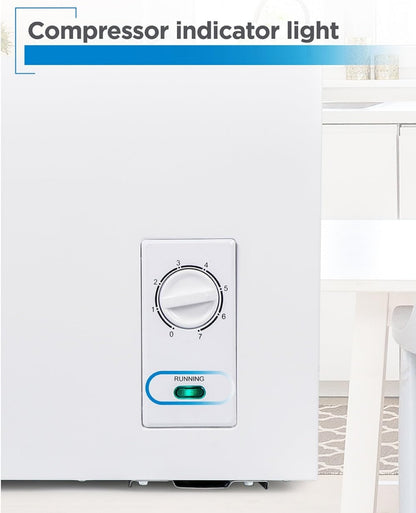 BLACK+DECKER 2.7 Kub. Vt. Kompakte Kisvrieskas, Diepvrieskas Hou Tot 94.5 Pond Bevrore Kos, Verwyderbare Bergingsmandjie, BCFK276, Wit