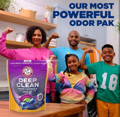 ARM & HAMMER Deep Clean Odor Formula Laundry Detergent Power Paks - Radiant Burst Scent (44 CT)
