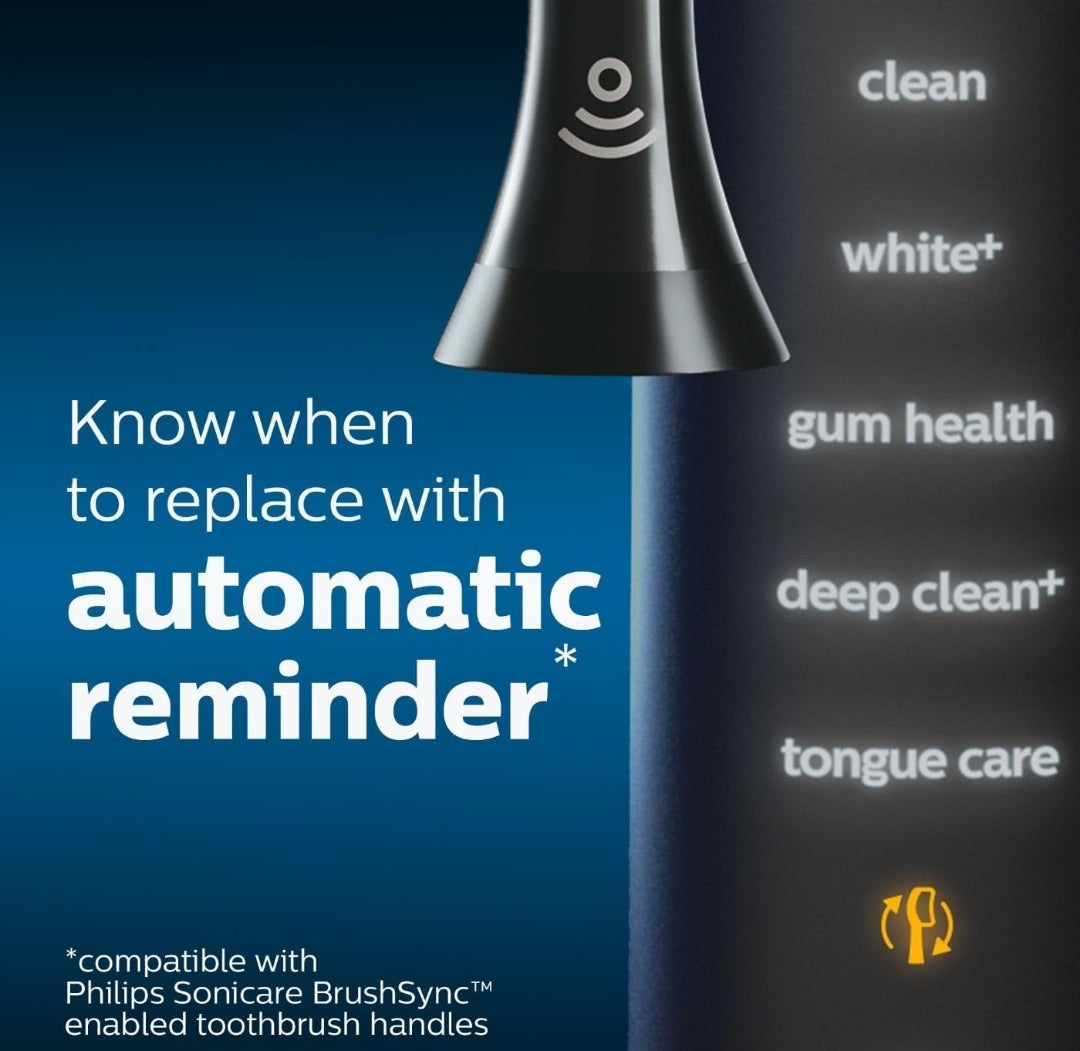 Philips Sonicare Oorspronklike W DiamondClean Tandeborselkoppe, 2 Borselkoppe (Swart) HX6062/95