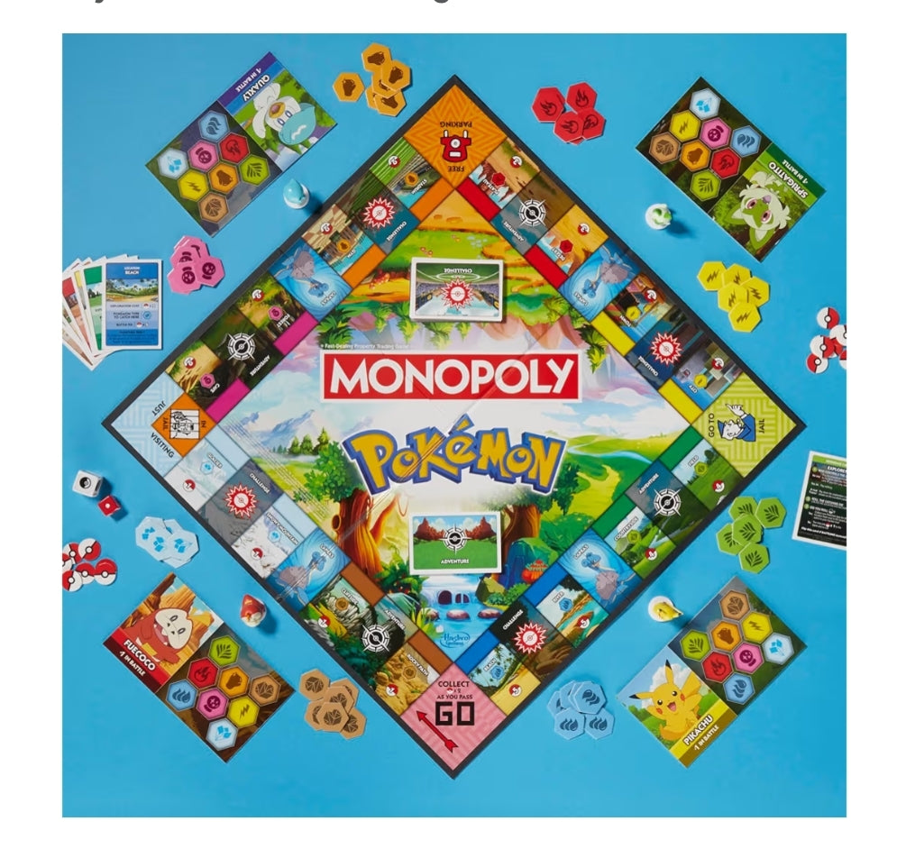 Monopoly Pokémon Edition Board Game - Ages 8 and Up (2 to 4 Players) Fun Family Games