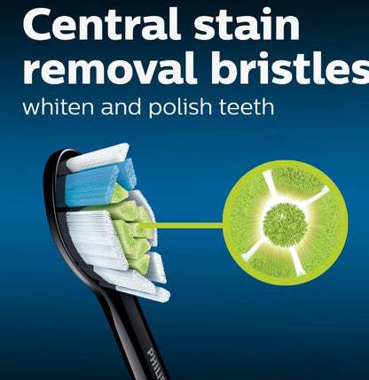 Philips Sonicare Oorspronklike W DiamondClean Tandeborselkoppe, 2 Borselkoppe (Swart) HX6062/95