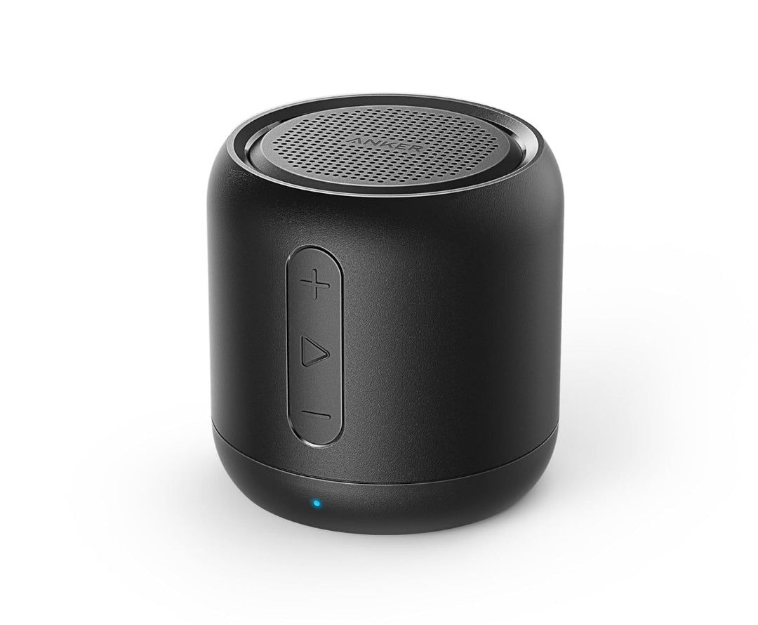 Soundcore Anker Mini, Super-Portable Bluetooth Speaker with FM Radio, 15-Hour Playtime, 66 ft Bluetooth Range, Enhanced Bass, Noise-Cancelling Microphone for Leisure and Work Use