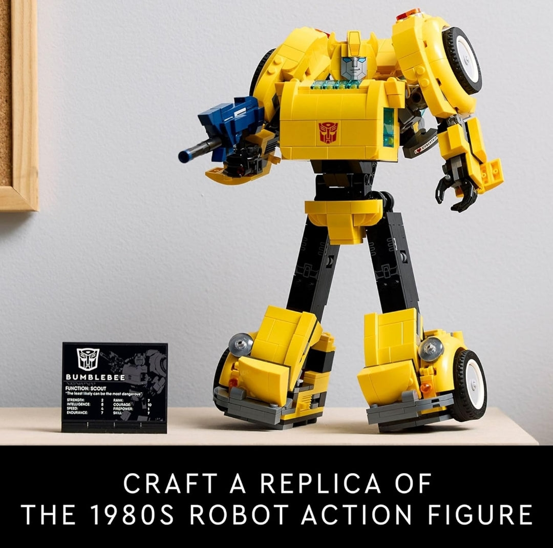 LEGO Icons Transformers Bumblebee Action Figure, Collectible Robot Gift Converts to Vehicle Mode -10338