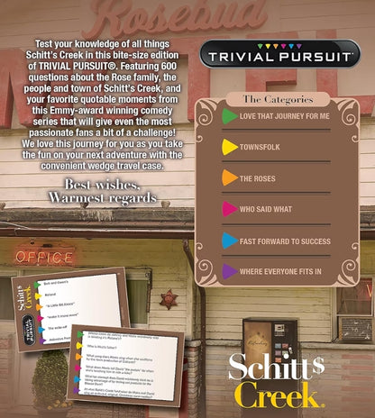 Trivial Pursuit Schitt's Creek Edition | Trivia Game Questions from Schitt's Creek | 600 Questions & Die in Travel Container | Officially Licensed Schitt's Creek Game