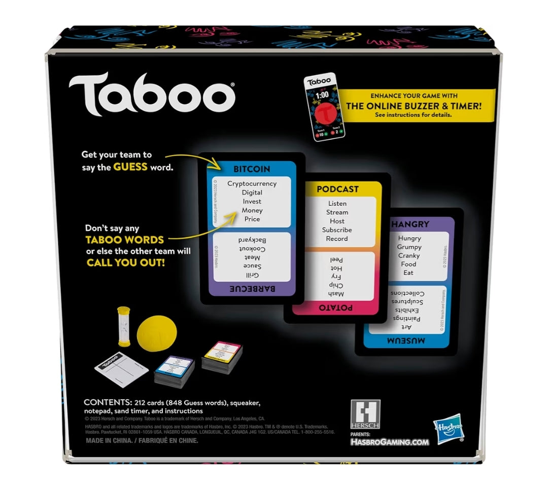 Hasbro Gaming Taboo Classic Game, Party Word Guessing Board Game