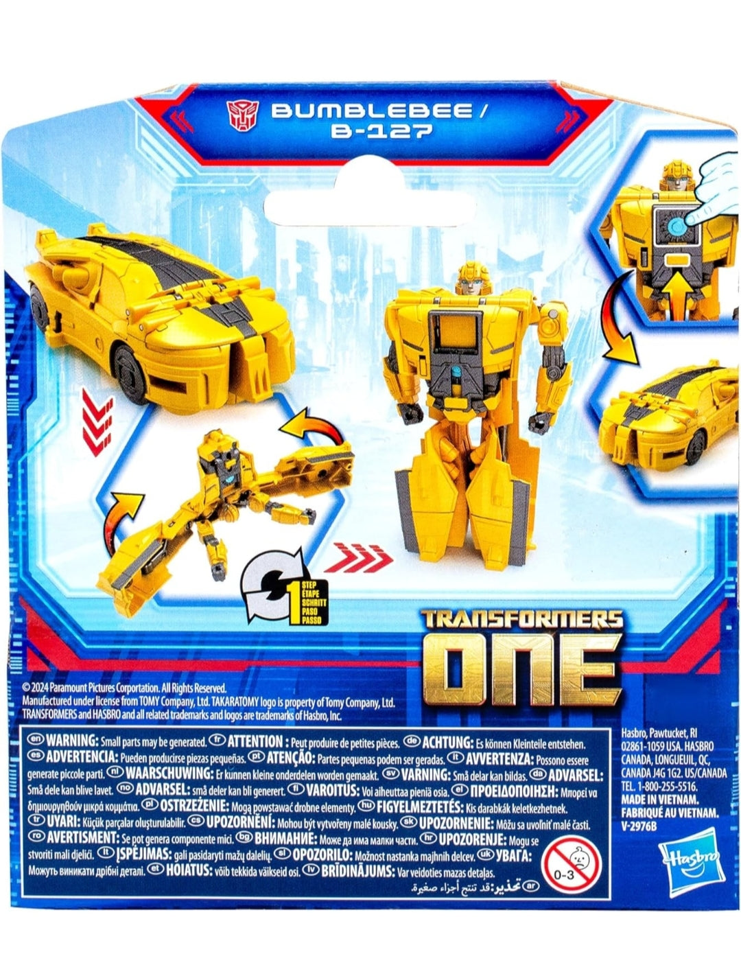 Transformers One Cog Changer Bumblebee (B-127) 4-Inch Robot Action Figure, Interactive Toys for Boys and Girls Ages 6 and Up
