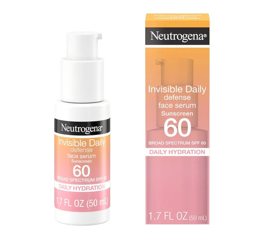 Neutrogena Invisible Daily Defense Broad Spectrum SPF 60 Antioxidante Hidrerende Gesigsonblokserum Sonder Geur (1.7 Fl Oz)