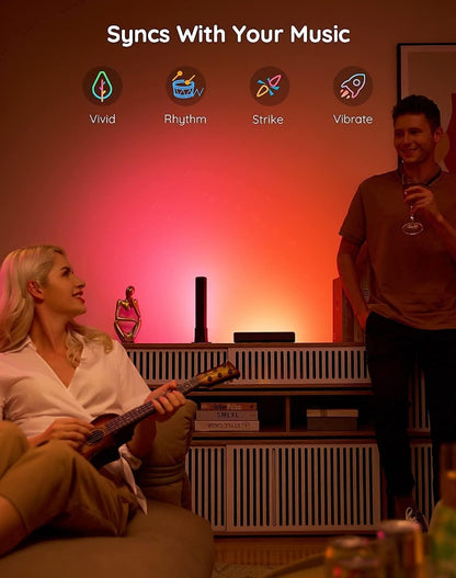 Govee Smart LED Light Bars, Work with Alexa and Google Assistant, RGBICWW WiFi TV Backlights with Scene and Music Modes for Gaming, Pictures, PC, Room Decoration