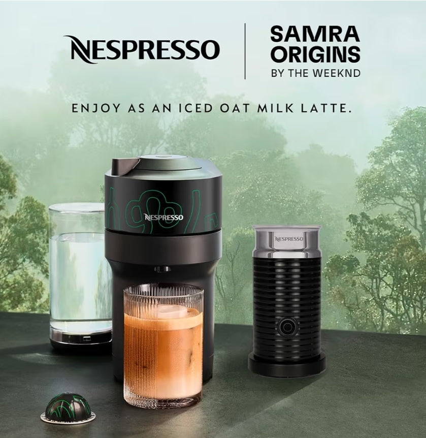 Nespresso Vertuo Pop+ Koffie- & Espressovervaardiger deur Breville + Aeroccino3 Melkskuimer met 20 Kapsules Koffiepeule