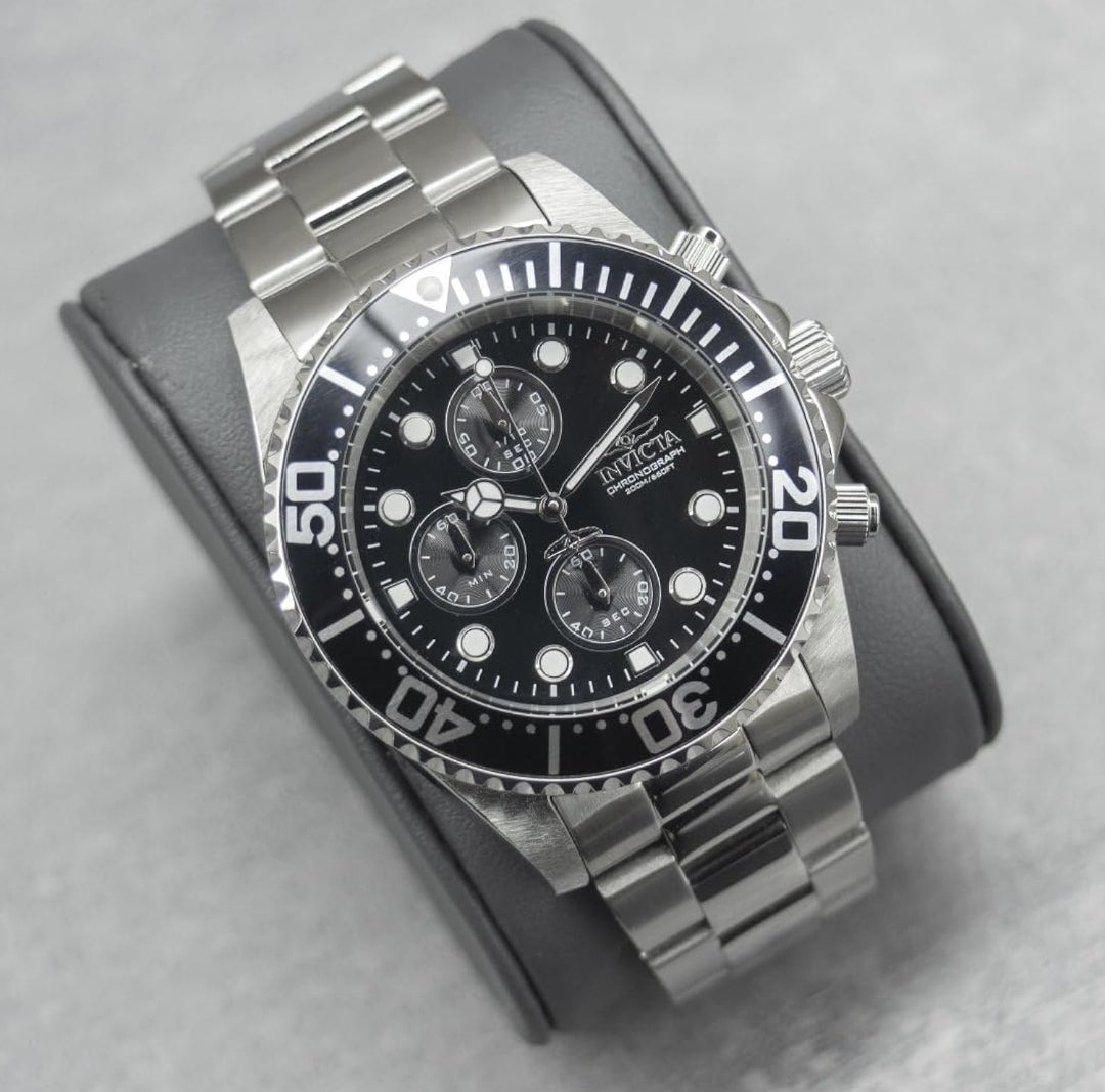 Invicta Men's 1768 Pro Diver Collection Stainless Steel Watch with Black Dial