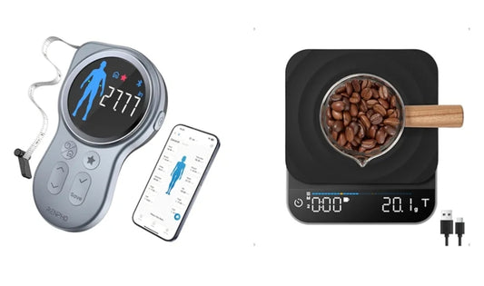 Smart Tape Measure with Large Display, and Rechargeable Coffee Scale, Espresso Scale with Timer