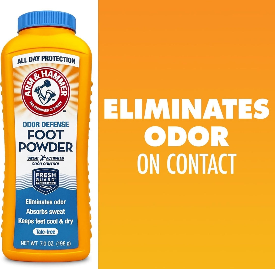 Arm & Hammer Foot Powder for Shoes & Feet, Talc-Free Odor & Moisture Control for Men & Women - 7 oz (1 Pack)