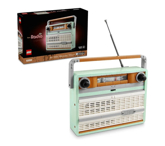 LEGO Icons Retro Radio Boustel vir Volwassenes - Vintage Estetika met Klankeffekte en Slimfoonintegrasie