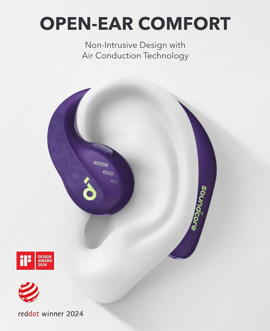Soundcore by Anker AeroFit Pro Oop-Oor-koptelefoon, Ultra-gemaklik, Veilige Pasvorm, Ergonomiese Ontwerp, Ryk Klank met LDAC, Bluetooth 5.3, IP55 Waterbestand, 46H Speeltyd, App-beheer, Draadlose Oorstukke