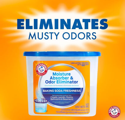 Arm & Hammer Fragrance Free Moisture Absorber and Odor Eliminator (14 oz. Tub 3ct) Trap Excess Moisture