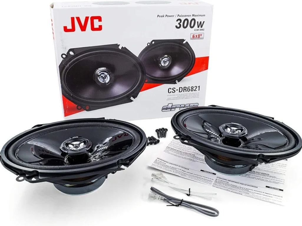 JVC Mobile CS-DR6821 drvn DR-reeks Dun Monteerbare Koaksiale Luidsprekers (6" x 8", 300 Watt Maks, 2-rigting)