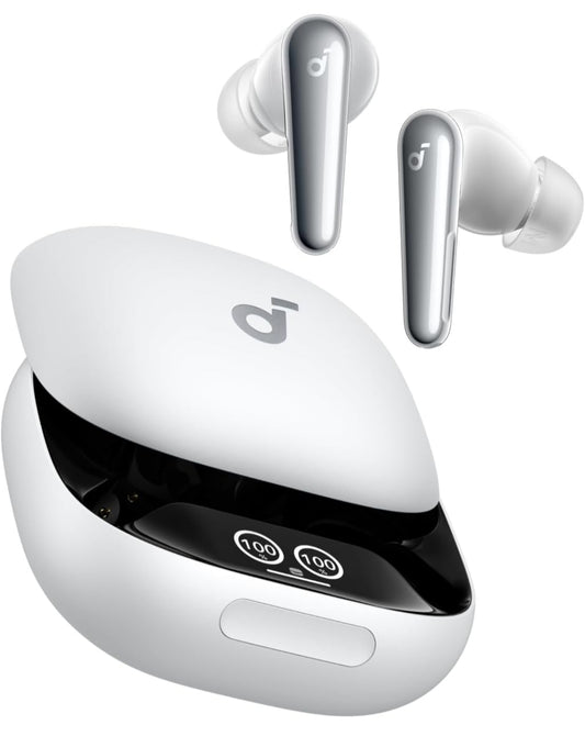 Soundcore Liberty 4 Pro deur Anker, Geraasdempende Koordlose Oorfone, 7-Sensor en Intydse Aanpasbare Geraasdemping, 2× Vinniger Laai, Ateljee-Vlak Hi-Fi Musiek, Duidelike Oproepe met 6 Mikrofone en KI