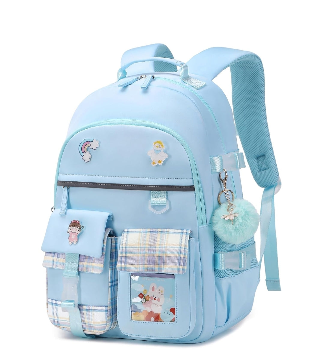 Backpack for Girls, 15.6 Inch Laptop School Bag Kids Kindergarten Elementary College Backpacks Large Bookbags for Teen Girl Women Students Casual Travel Daypacks (Blue)