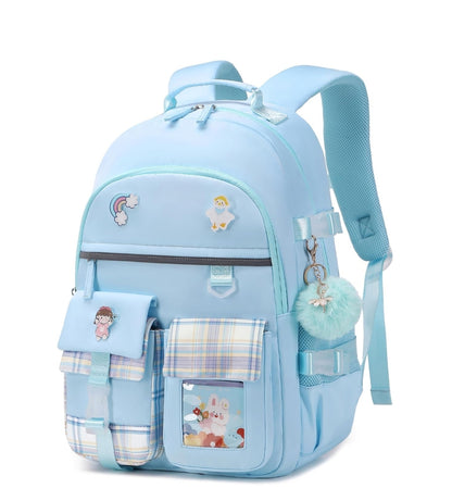 Backpack for Girls, 15.6 Inch Laptop School Bag Kids Kindergarten Elementary College Backpacks Large Bookbags for Teen Girl Women Students Casual Travel Daypacks (Blue)