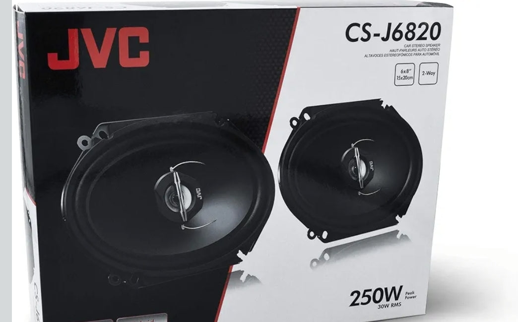 JVC CS-J6820 6" x 8" Motorklankluidspreker met 2-rigting koaksiaal (Swart)